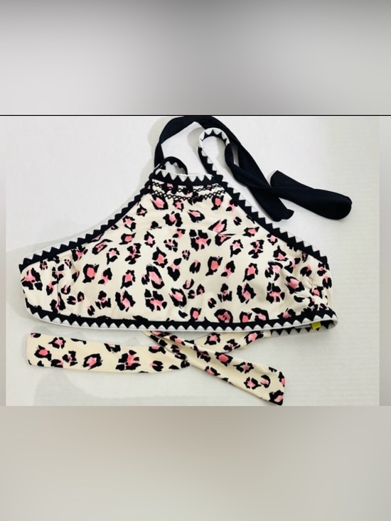 Gianni Bini Other - Gianni Bini Black Pink Off White Leopard Cheetah Print Bikini Halter Top Size M